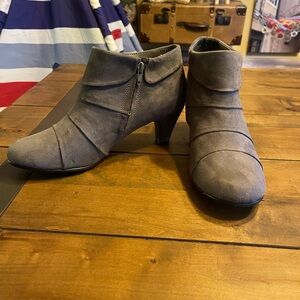 Gray Suede Ankle Booties